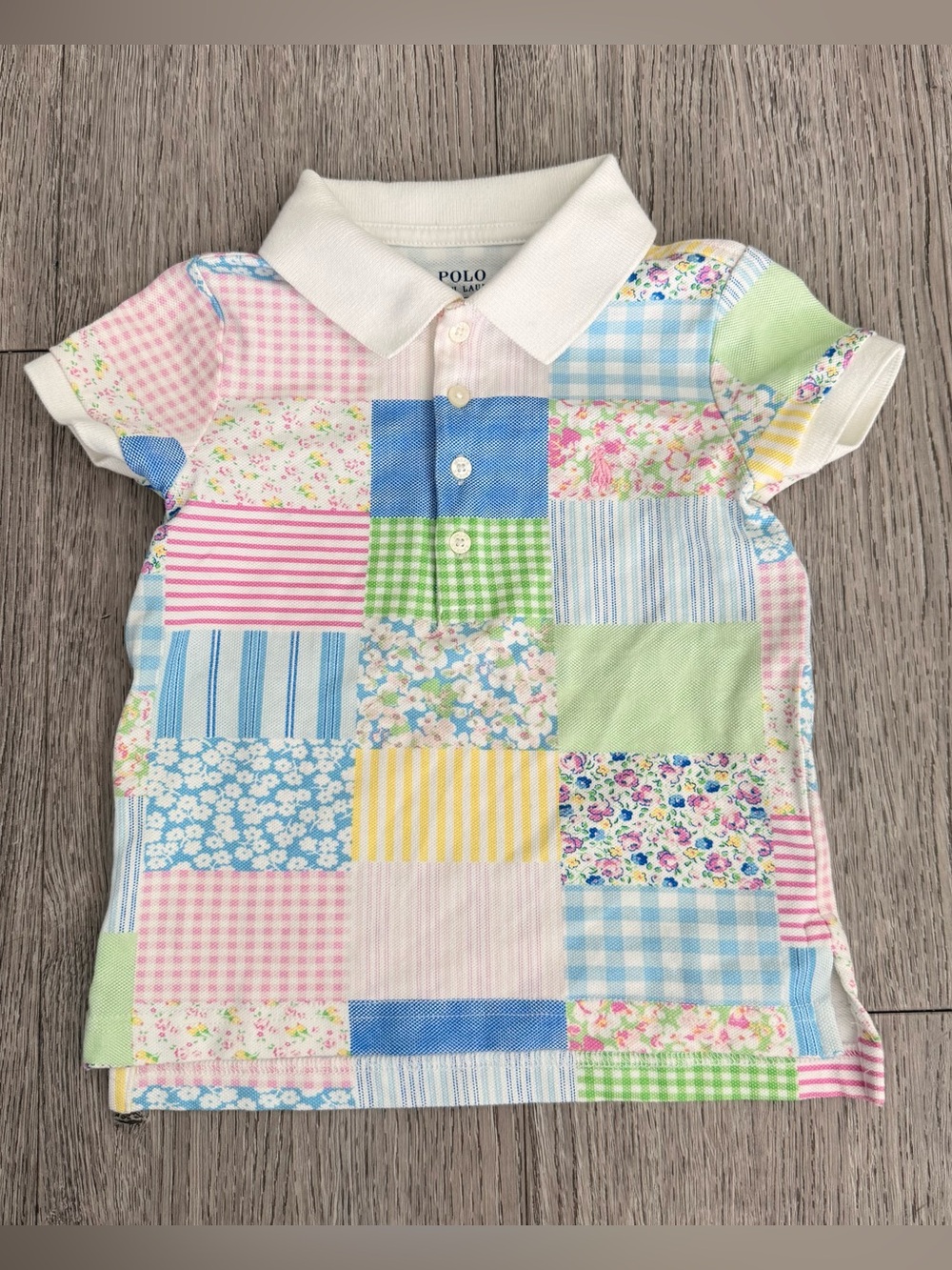 Polo Ralph Lauren Girls' Patchwork Polo Shirt 3t